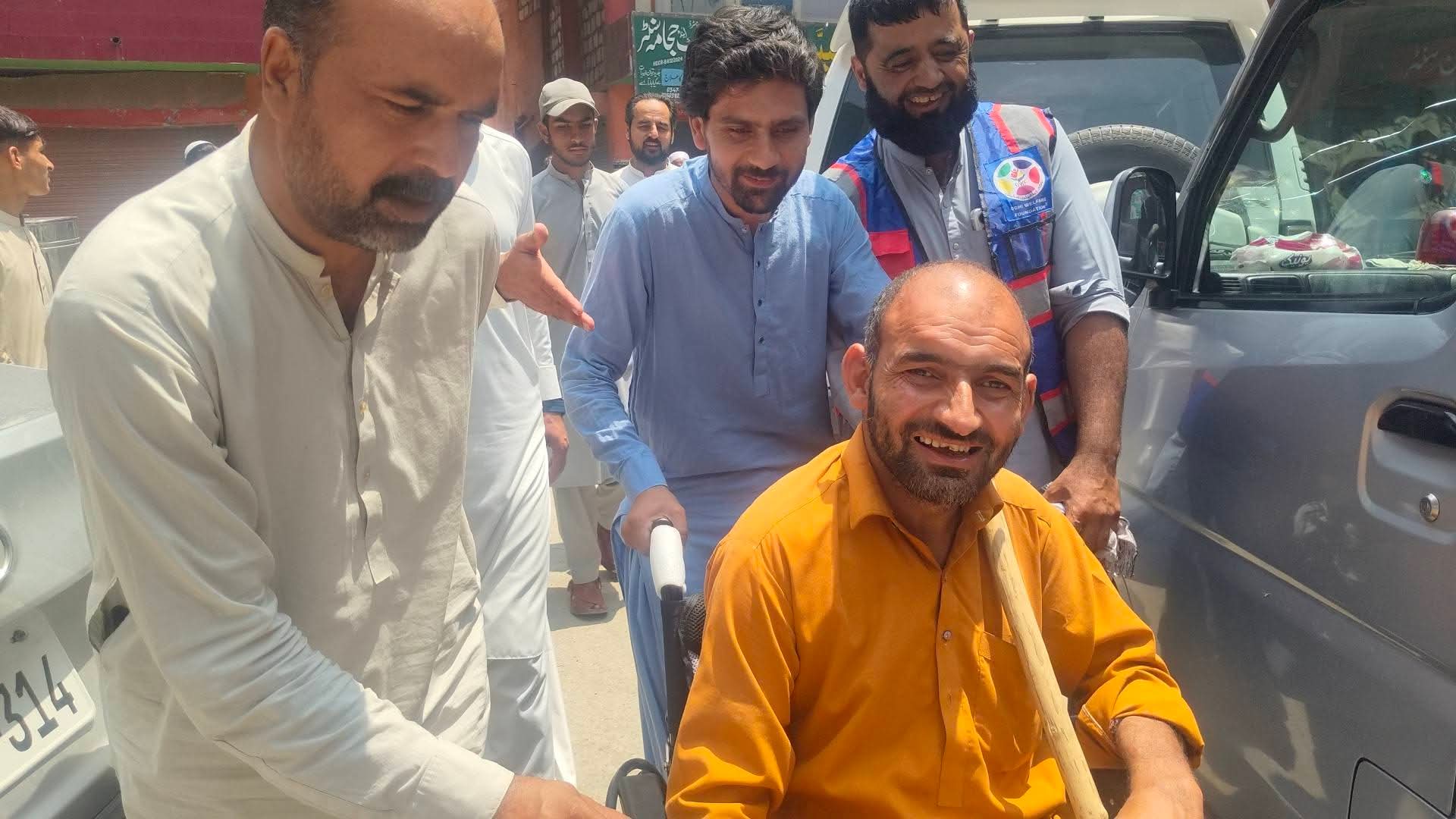 An electric wheelchair provided by OWF to one of the most deserving persons with a disability.